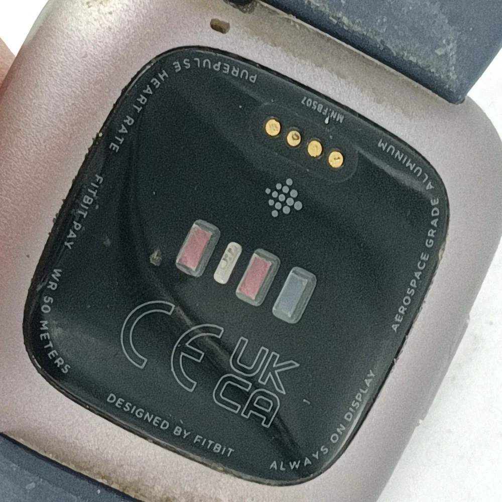 Fitbit Versa 2 Smartwatch Mist Grey Navy Blue FB507 Tested Working   Charger ea